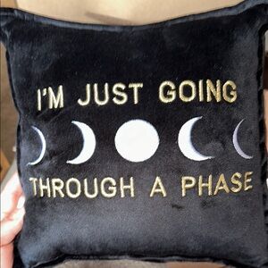 Black Velvet Mini Moon Phase Pillow